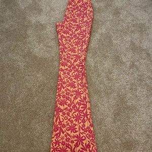 🔥🔥 NEW ZARA Orange Daisy Print Flare Bottom Pants Size S Bloggers Favorite!